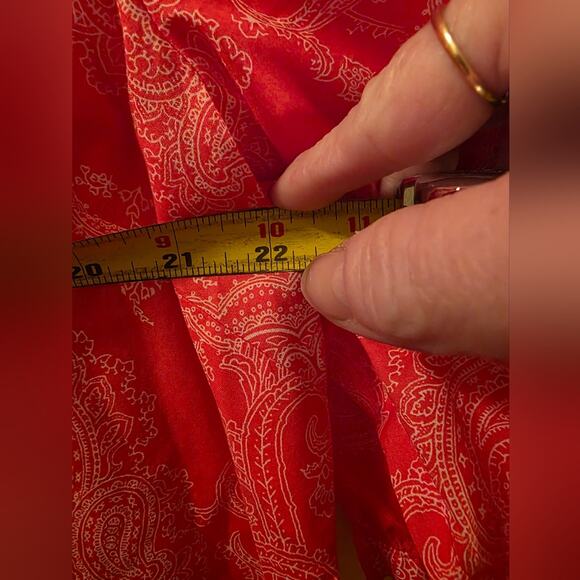 Cathrines Women's Red Paisley Top Boho Size 18-20W Summer Tropical Cotton Beachy - Picture 4 of 5